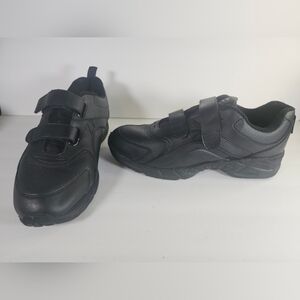 EZ Strider Ultra-Zorb Plus Black  Leather Velcro Straps Sneakers Shoes Men S 10W
